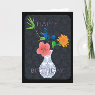 Agradecimento Cartão de Aniversário das Flores Mah Jongg