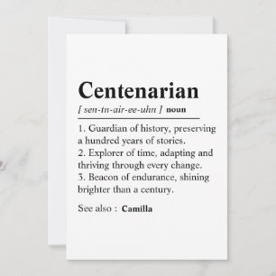 Agradecimento Cartão de aniversário de 100 anos personalizado, p