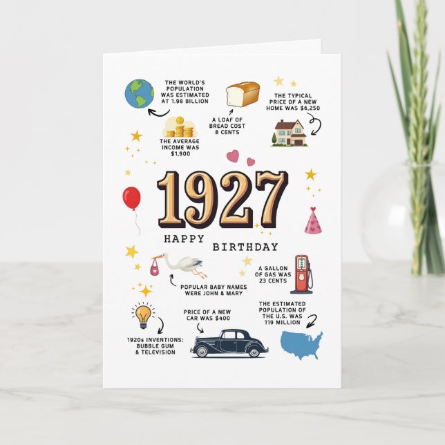 Agradecimento Cartão De Aniversário De 1927 Para O Vovô (Frente)