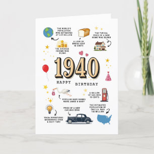 Agradecimento Cartão de aniversário de 1940 para Pai ou mãe