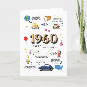 Agradecimento Cartão de aniversário de 1960 para Pai ou mãe