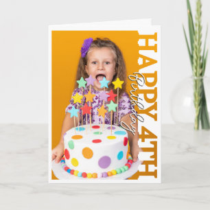 Agradecimento Cartão de aniversário de 4 anos com fotos colagem
