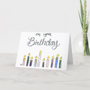 Agradecimento Cartão de Aniversário de Aquarela