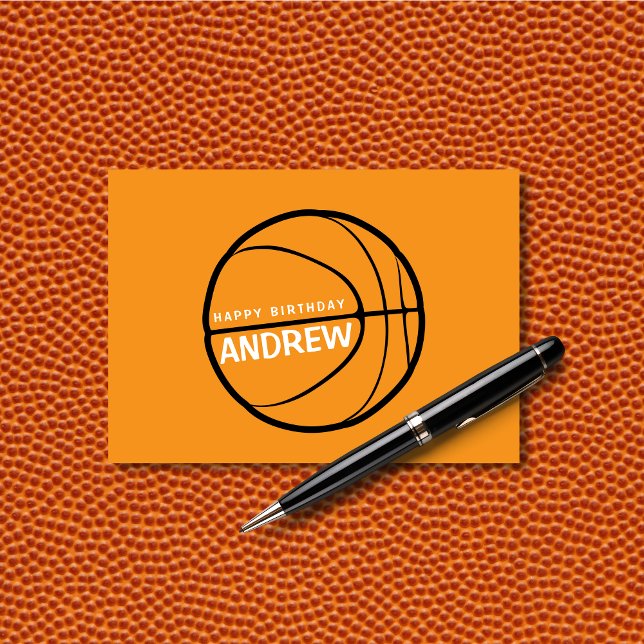 Agradecimento Cartão de Aniversário de Basquete (Criador carregado)