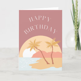 Agradecimento Cartão de aniversário de Beachy sunset