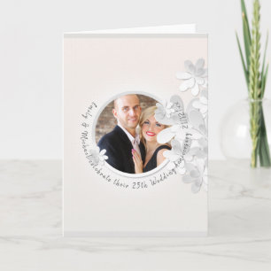 Agradecimento Cartão de aniversário de casamento da FOTO elegant