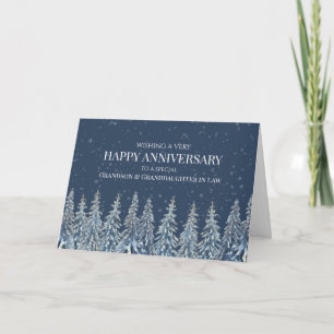 Agradecimento Cartão de Aniversário de Casamento de Inverno Rúst