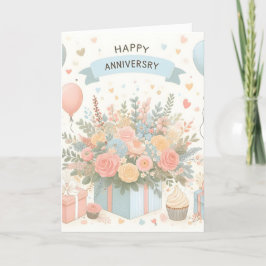 Agradecimento Cartão de aniversário de celebração floral