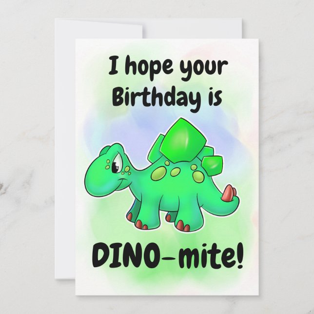 Agradecimento Cartão de Aniversário de Dino (Frente)