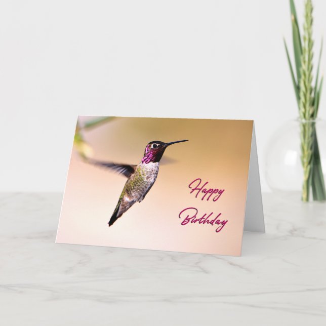 Agradecimento Cartão de Aniversário de Foto Hummingbird de Anna  (Frente)