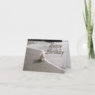 Agradecimento Cartão de Aniversário de Foto Westie Beachcombing