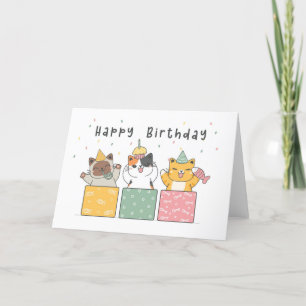 Agradecimento Cartão de Aniversário de Gatinho Gatinho Engraçado