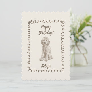 Agradecimento Cartão de Aniversário de Goldendoodle | Cachorro F