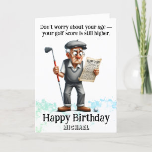 Agradecimento *~* Cartão de Aniversário de Golf AP94, Velho Idad