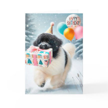 Cartão de Aniversário de Inverno Landseer Newfound