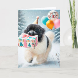 Agradecimento Cartão de Aniversário de Inverno Landseer Newfound