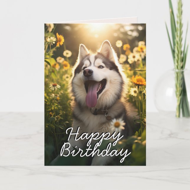 Agradecimento Cartão de Aniversário de Malamute do Alasca Person (Frente)