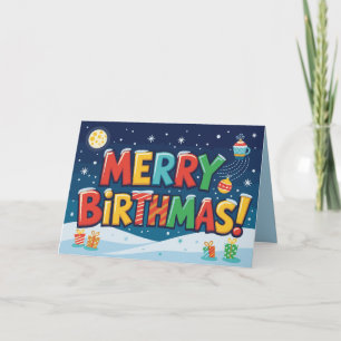 Agradecimento Cartão de Aniversário de Natal Feliz