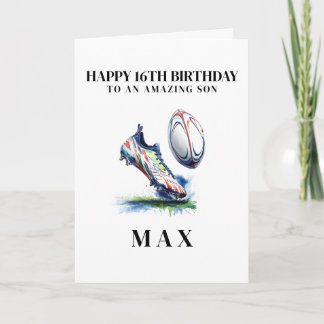 Agradecimento Cartão de Aniversário de Rugby Personalizado