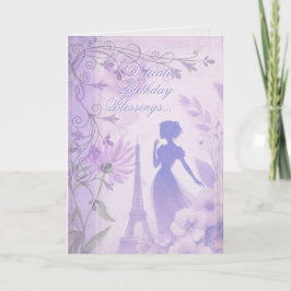 Agradecimento Cartão de Aniversário de Senhora com Aquarela Lava