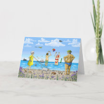 Cartão de aniversário de verão na praia