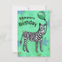 Agradecimento Cartão de aniversário de zebra
