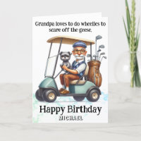 *~* Cartão de Aniversário do Carrinho de Golfe Ant