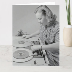 AGRADECIMENTO CARTÃO DE ANIVERSÁRIO DO DJ MIXER RETRO PARA ELA