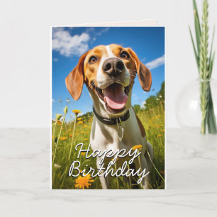 Agradecimento Cartão de Aniversário do Foxhound em Inglês Person