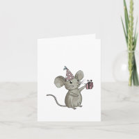 cartão de aniversário do rato