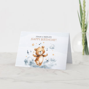 Agradecimento Cartão de Aniversário Dobrado Beary Feliz Cumprime