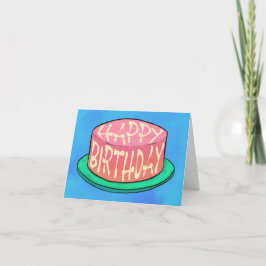 Agradecimento Cartão de Aniversário Dobrado de Bolo Artístico