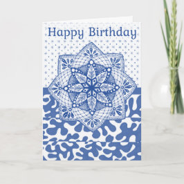 Agradecimento Cartão de Aniversário Dobrado Design de Portão Azu