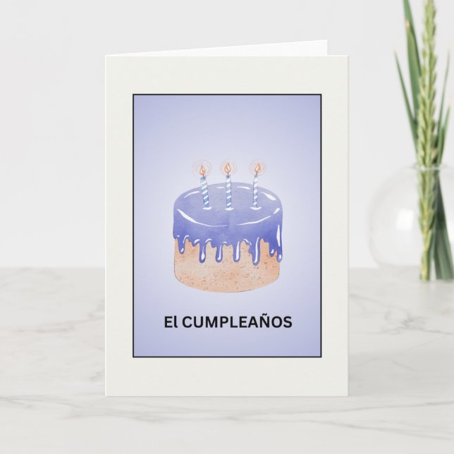 Agradecimento Cartão de Aniversário El Cumpleaños (Frente)