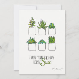 Agradecimento Cartão de aniversário engraçado de suculentas, car