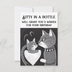 Agradecimento Cartão de aniversário engraçado Kitty em uma garra