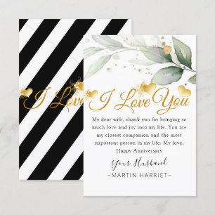 Agradecimento Cartão de Aniversário Eucalyptus I Love You Para E