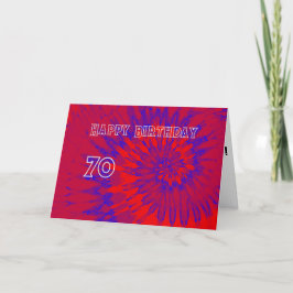 Agradecimento Cartão de Aniversário Feliz, 70,, Cortinado Vermel