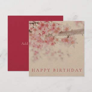 AGRADECIMENTO CARTÃO DE ANIVERSÁRIO FELIZ: CHERRY BLOSSOMS