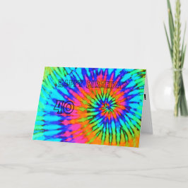 Agradecimento Cartão de Aniversário Feliz, Colorida Spiral Tie D