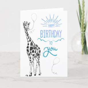 Agradecimento Cartão de Aniversário Feliz da Giraffe
