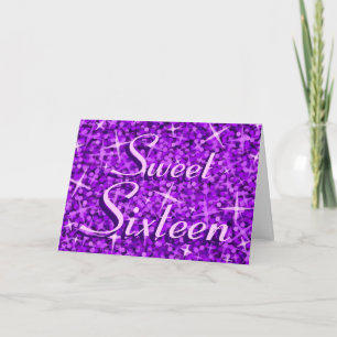 Agradecimento Cartão de Aniversário Feliz da Glitz Purple "Doce
