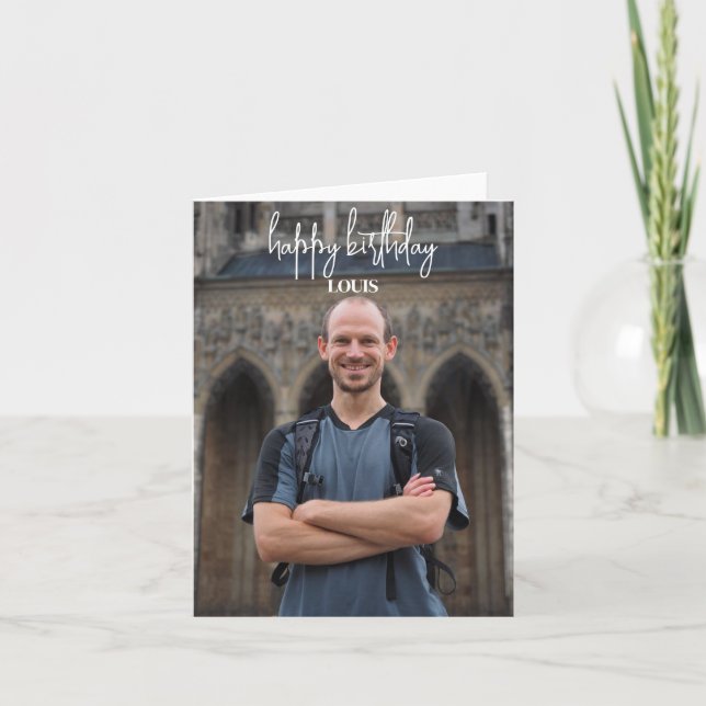 Agradecimento Cartão de Aniversário Feliz de Foto Personalizado (Frente)