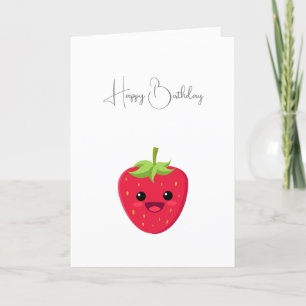Agradecimento Cartão de Aniversário Feliz de Morango