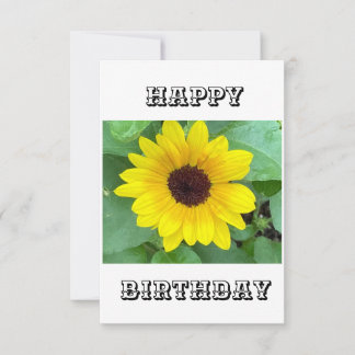 Agradecimento Cartão de Aniversário Feliz de Sunflower