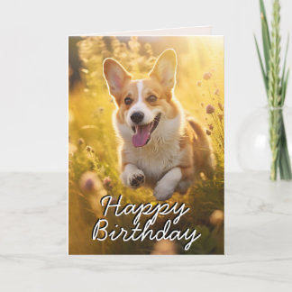 Agradecimento Cartão de Aniversário Feliz do Welsh Corgi