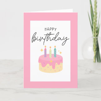 Agradecimento Cartão de Aniversário Feliz Rosa