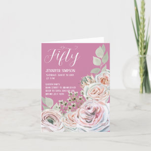 Agradecimento Cartão de aniversário feminino dobrado com aquarel