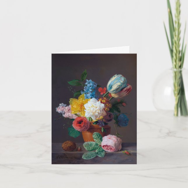 Agradecimento Cartão de Aniversário Floral Dobrado (Frente)