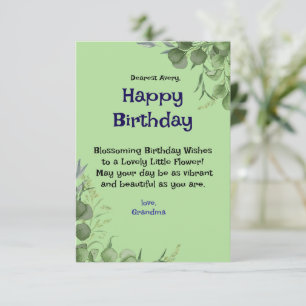 Agradecimento Cartão de aniversário floral elegante com eu perso